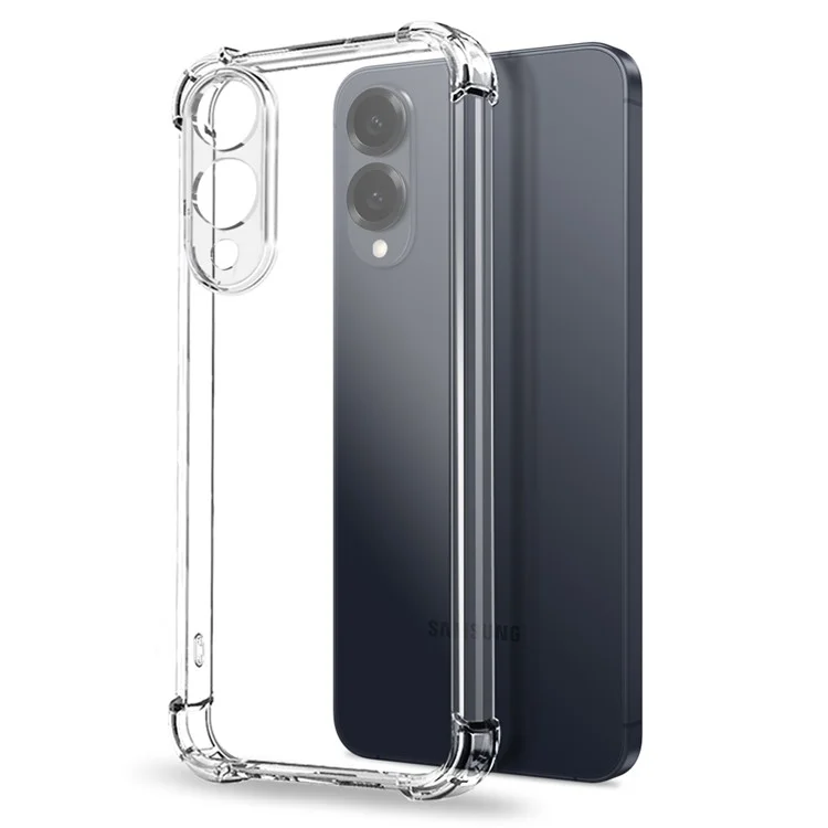 NORTHJO Funda Transparente Antigolpes de TPU para Samsung Galaxy S25 Edge con Cristal Templado y Soporte de Desbloqueo por Huella Digital