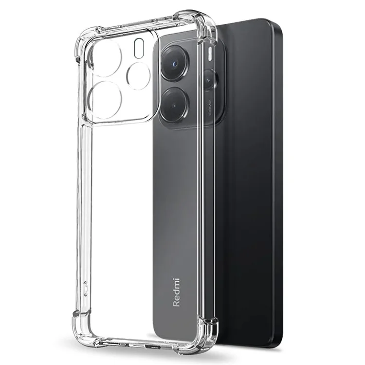 NORTHJO per Xiaomi Redmi Note 14 4G (164,84 mm) Cover trasparente antiurto a quattro angoli in TPU con vetro temperato