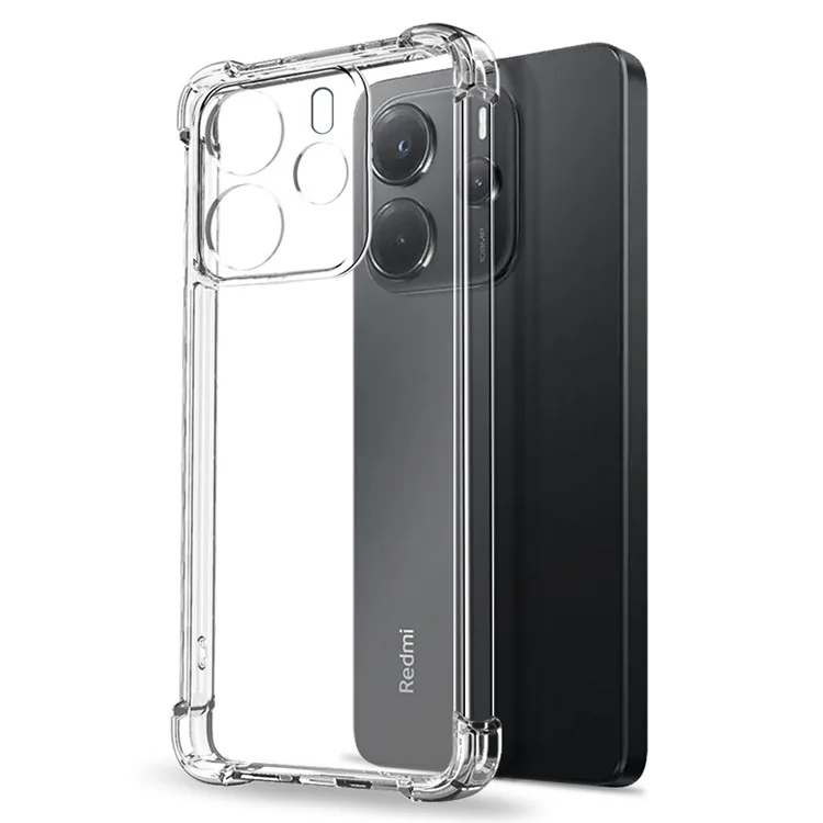 NORTHJO Para Xiaomi Redmi Note 14 5G Funda Transparente para Teléfono Anticaídas de Cuatro Esquinas con Cubierta de TPU y Cristal Templado