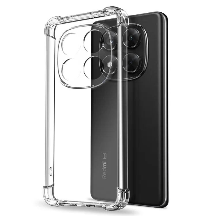 NORTHJO per Xiaomi Redmi Note 14 Pro 5G Cover Trasparente Antiurto in TPU con Vetro Temperato Curvo 3D