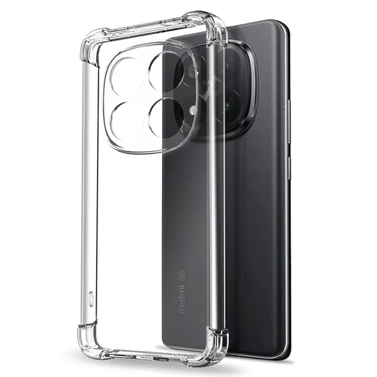 NORTHJO For Xiaomi Redmi Note 14 Pro+ 5G Clear Case Shockproof TPU Cover with 3D Curved Tempered Glass
