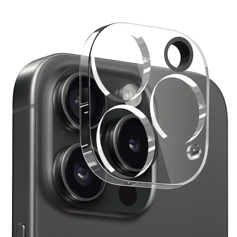 NORTHJO per iPhone 15 Pro Max Cover Trasparente Antiurto in TPU con Vetro Temperato e Pellicola Protettiva per Obiettivo Fotocamera