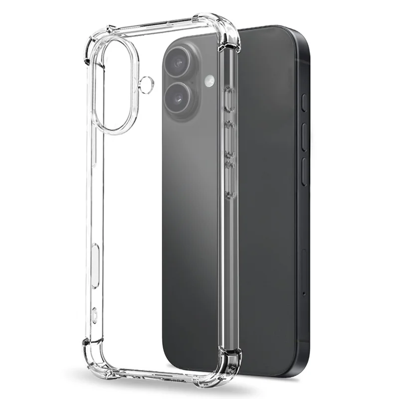 NORTHJO Stoßfeste TPU-Hülle für iPhone 16 mit Klarglas und Kamera-Schutzfolie