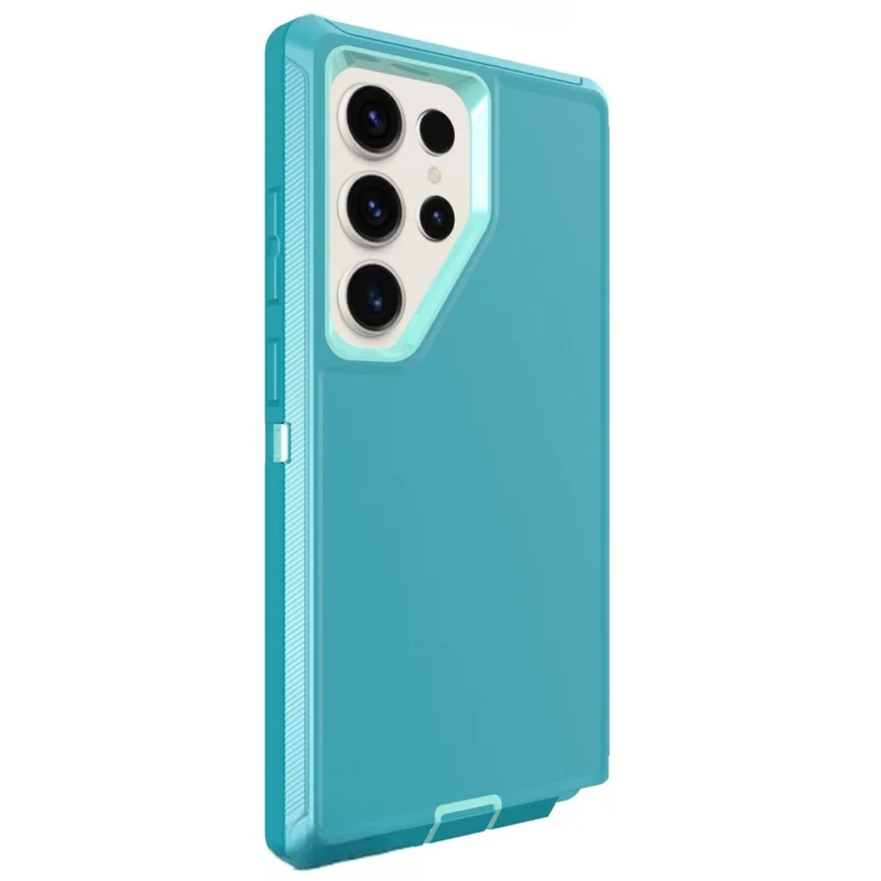 For Samsung Galaxy S24 Ultra Case 3 in 1 Detachable Shockproof Anti Slip TPU + PC Phone Back Cover - Light Green  /  Blue Green
