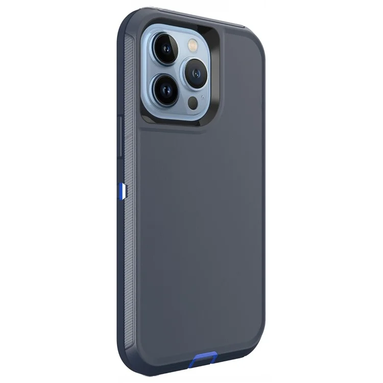 iPhone 15 Pro Max Hülle 3-in-1 Abnehmbarer Stoßfester Rutschfester TPU + PC Handyrückseite - Dunkelblau / Saphir