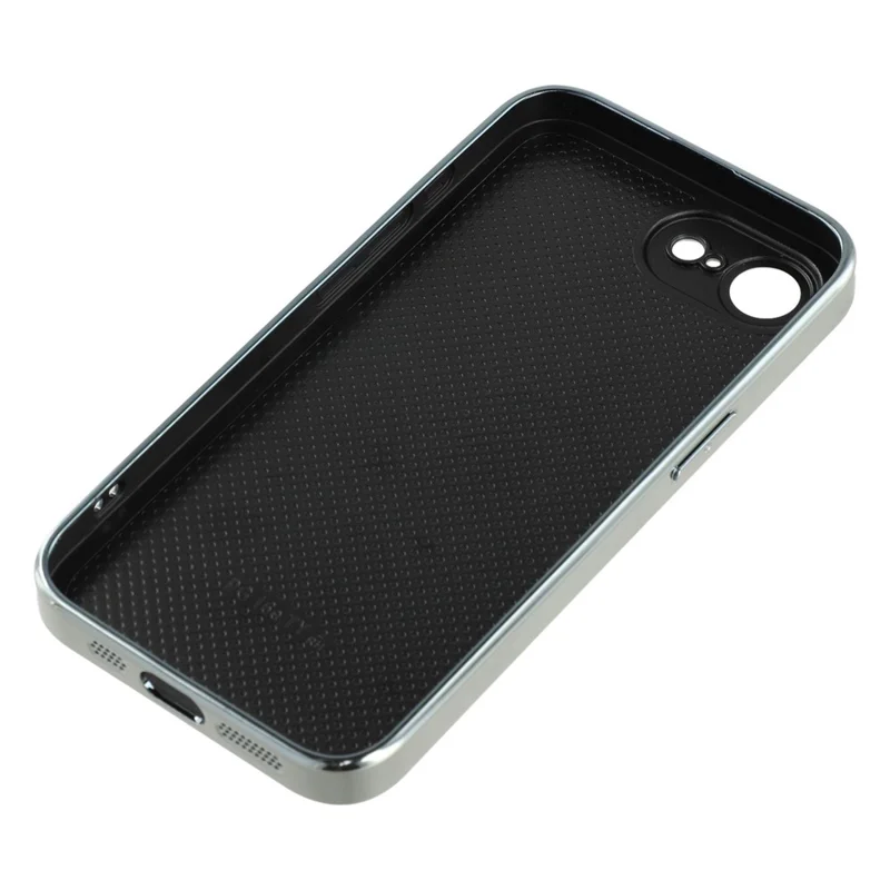 For iPhone 16e Case Electroplated Epoxy Metal Decor TPU + Acrylic Phone Cover Precise Cutouts - Rhinestone Cross