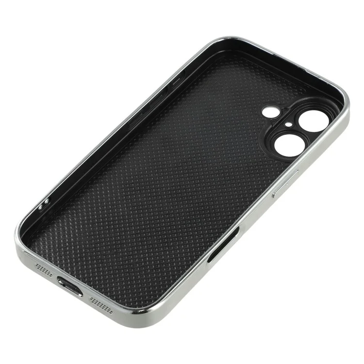 Für iPhone 16 Hülle Galvanisierte Epoxid-Metall-Deko TPU + Acryl Handyhülle mit präzisen Ausschnitten - Strass-Kreuz