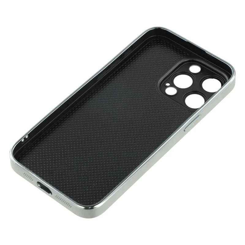 For iPhone 15 Pro Max Case Electroplated Epoxy Metal Decor TPU + Acrylic Phone Cover Precise Cutouts - Rhinestone Cross