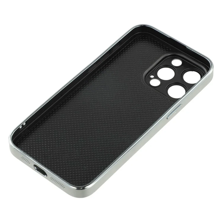 For iPhone 14 Pro Case Electroplated Epoxy Metal Decor TPU + Acrylic Phone Cover Precise Cutouts - Rhinestone Cross