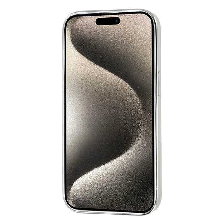 For iPhone 15 Case Electroplated Epoxy Metal Decor TPU + Acrylic Phone Cover Precise Cutouts - Five Bows