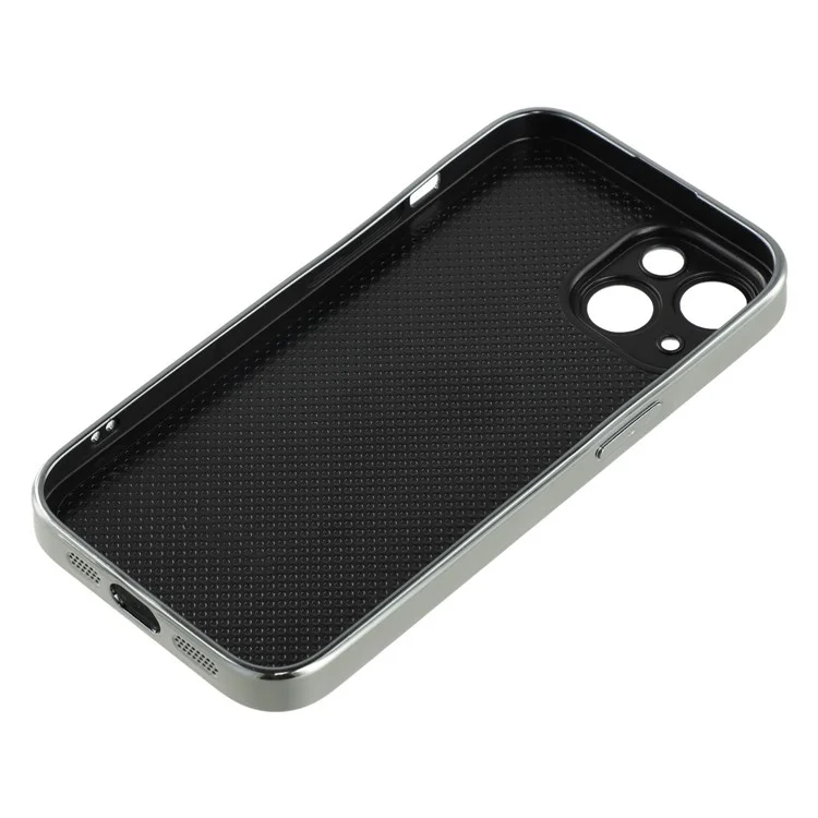 For iPhone 15 Case Electroplated Epoxy Metal Decor TPU + Acrylic Phone Cover Precise Cutouts - Five Bows