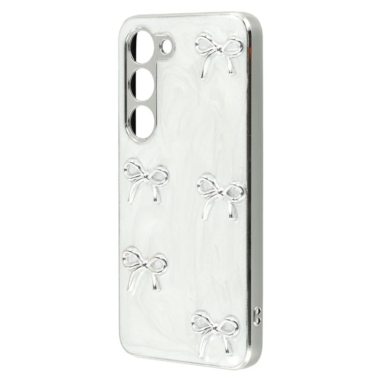 For Samsung Galaxy S23+ Case Electroplated Epoxy Metal Decor TPU + Acrylic Phone Cover Precise Cutouts - Five Bows