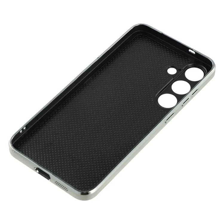 For Samsung Galaxy S25+ Case Electroplated Epoxy Metal Decor TPU + Acrylic Phone Cover Precise Cutouts - Five Bows