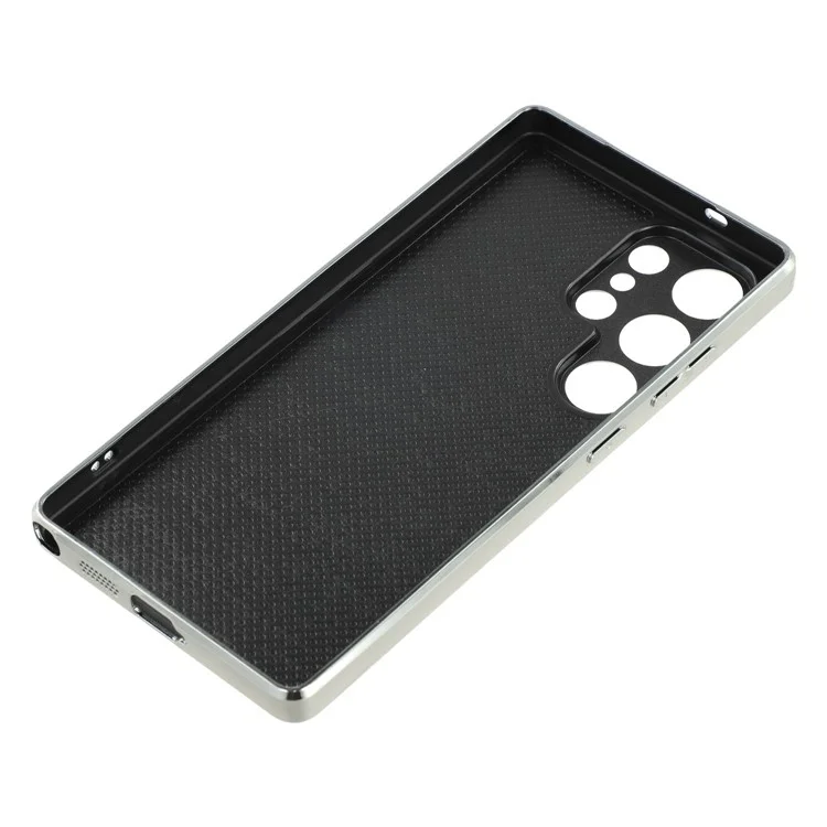 For Samsung Galaxy S25 Ultra Case Electroplated Epoxy Metal Decor TPU + Acrylic Phone Cover Precise Cutouts - Three Butterflies