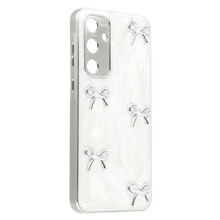 For Samsung Galaxy A55 5G Case Electroplated Epoxy Metal Decor TPU + Acrylic Phone Cover Precise Cutouts - Five Bows
