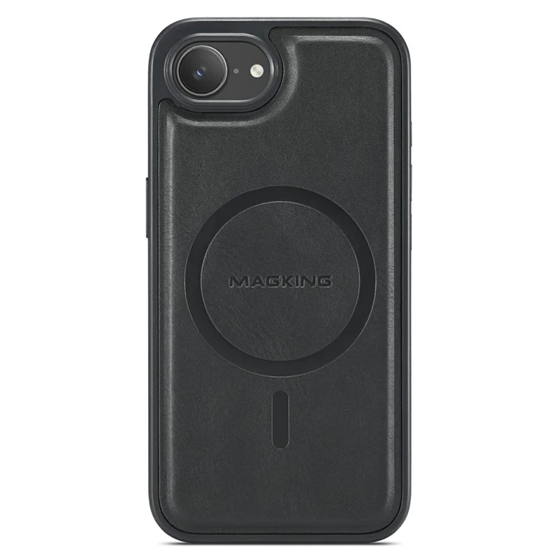MAGKING K1 Series Funda Magnética para iPhone 16e de PC + TPU + Cuero PU - Negro