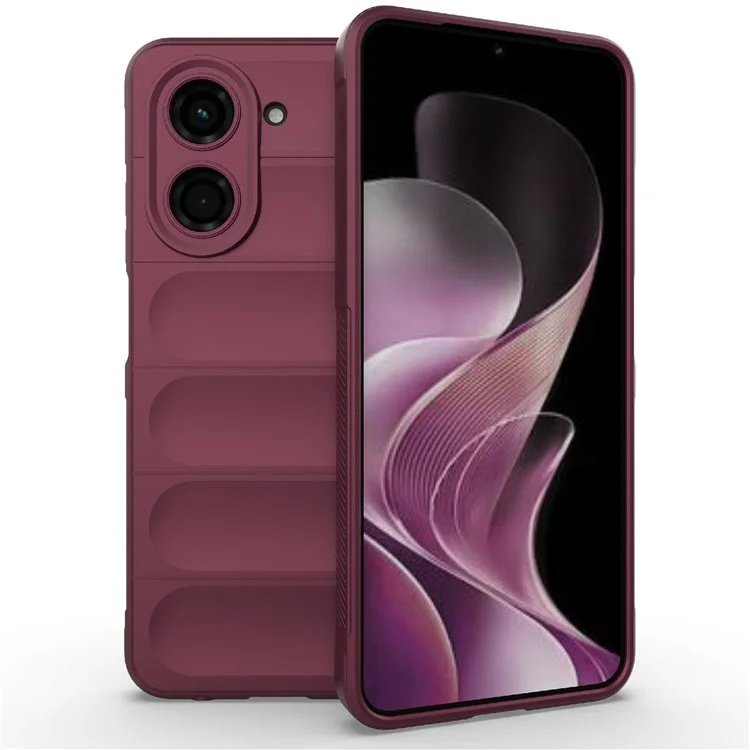 Pour Xiaomi Redmi A5 4G (171,7 mm) / Étui Poco C71 4G Anti-chute Coque de téléphone arrière en TPU souple renforcée - Rouge vin