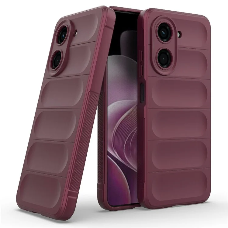 Pour Xiaomi Redmi A5 4G (171,7 mm) / Étui Poco C71 4G Anti-chute Coque de téléphone arrière en TPU souple renforcée - Rouge vin