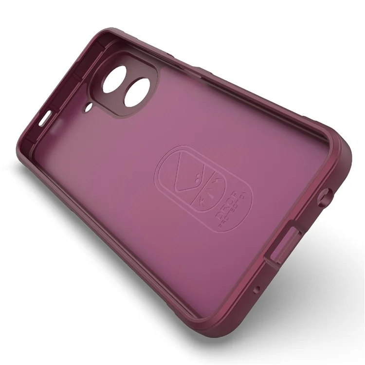Pour Xiaomi Redmi A5 4G (171,7 mm) / Étui Poco C71 4G Anti-chute Coque de téléphone arrière en TPU souple renforcée - Rouge vin