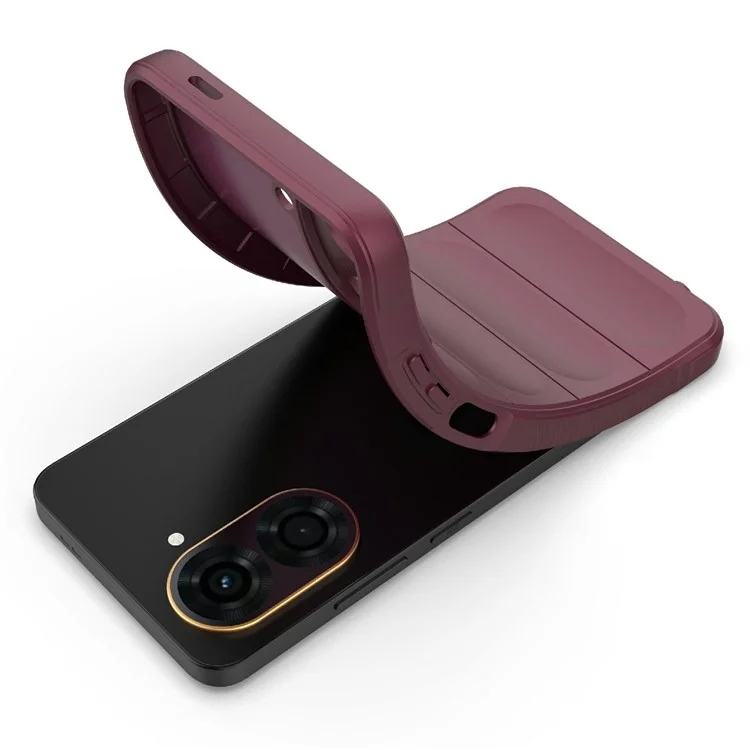 Pour Xiaomi Redmi A5 4G (171,7 mm) / Étui Poco C71 4G Anti-chute Coque de téléphone arrière en TPU souple renforcée - Rouge vin