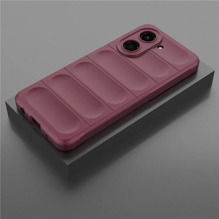 Pour Xiaomi Redmi A5 4G (171,7 mm) / Étui Poco C71 4G Anti-chute Coque de téléphone arrière en TPU souple renforcée - Rouge vin