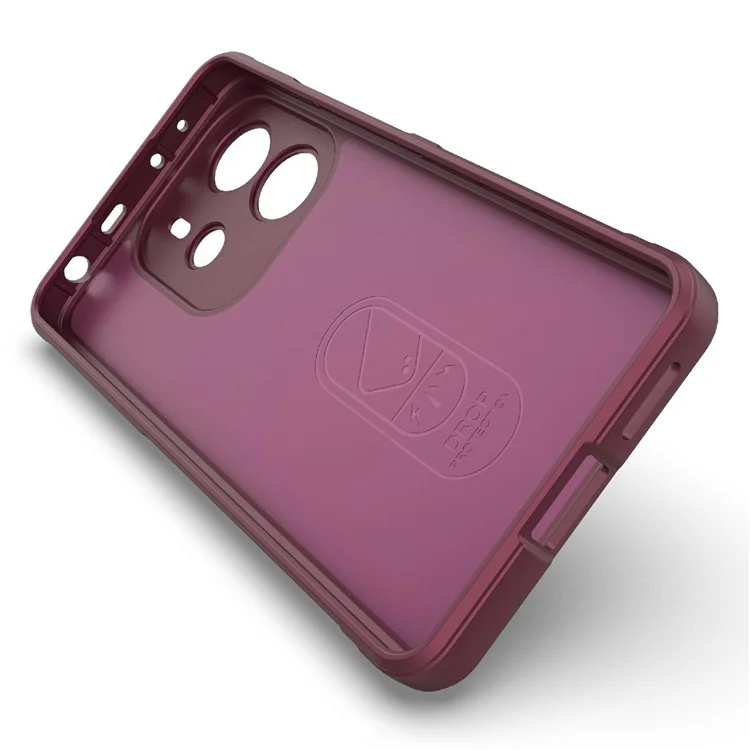 Für Xiaomi Redmi Note 14 4G (164,84 mm) Hülle Stoßfest Weiches TPU Robustes Handyhinteres Schutzhülle - Weinrot