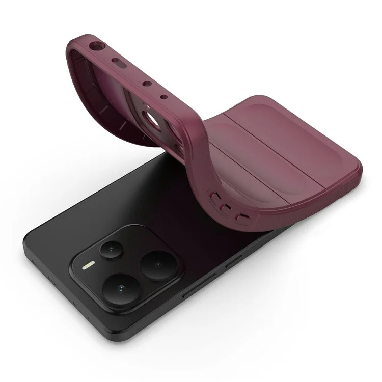 Für Xiaomi Redmi Note 14 4G (164,84 mm) Hülle Stoßfest Weiches TPU Robustes Handyhinteres Schutzhülle - Weinrot
