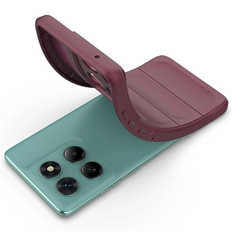 Cover per Motorola Edge 60 Fusion 5G Custodia Antiurto Morbida TPU Robusta - Rosso Vino
