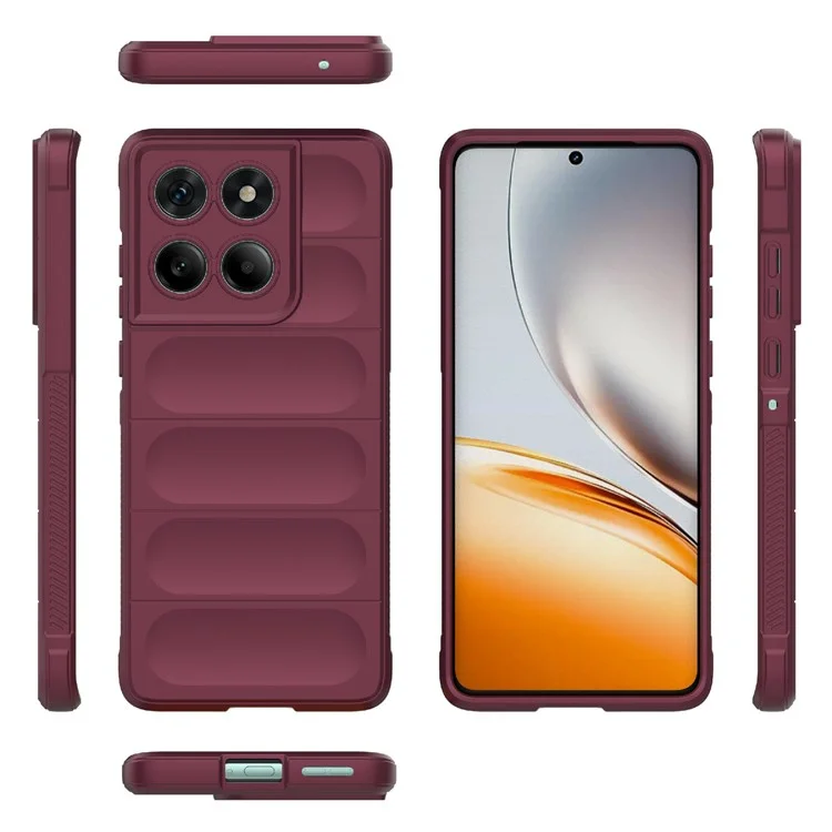 Cover per Motorola Edge 60 Fusion 5G Custodia Antiurto Morbida TPU Robusta - Rosso Vino