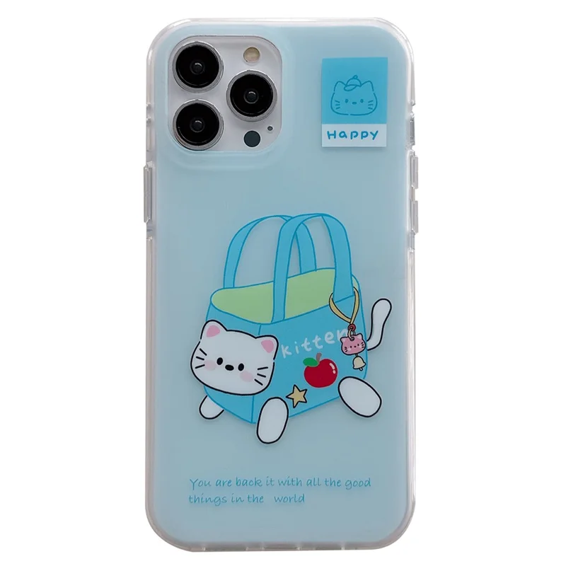 For iPhone 16 Pro Max Case Double Sided IMD Handbag Cat Acrylic + TPU Shockproof Phone Cover