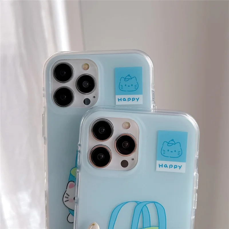 For iPhone 16 Pro Max Case Double Sided IMD Handbag Cat Acrylic + TPU Shockproof Phone Cover