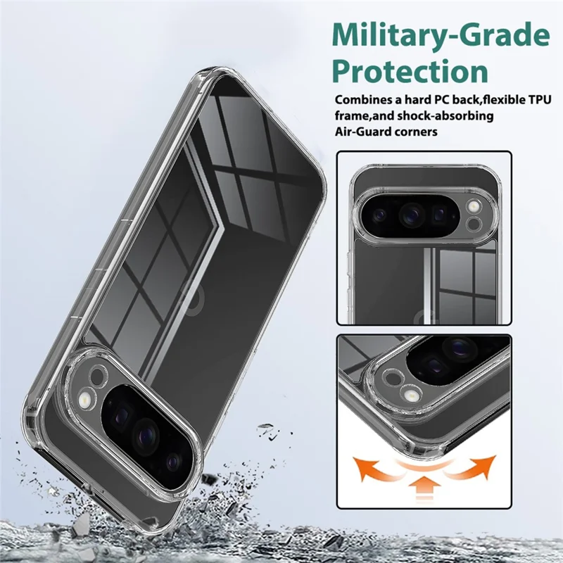 For Google Pixel 10 Pro XL Clear Phone Case TPU + Acrylic Shockproof Phone Back Cover