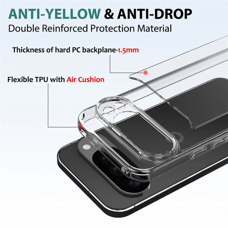 For Google Pixel 10 Pro XL Clear Phone Case TPU + Acrylic Shockproof Phone Back Cover
