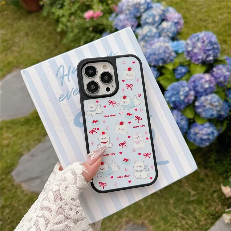 Étui pour iPhone 16 Pro Max Terrier des Highlands Occidentaux avec Nœud en Acrylique - Coque de Protection Antichoc