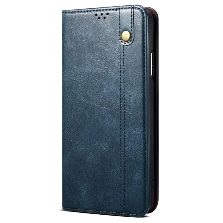 For Motorola Moto G Stylus 5G (2025) / Edge 60 Stylus 5G Case Crazy Horse Texture Waxy Leather Wallet Stand Phone Cover - Blue