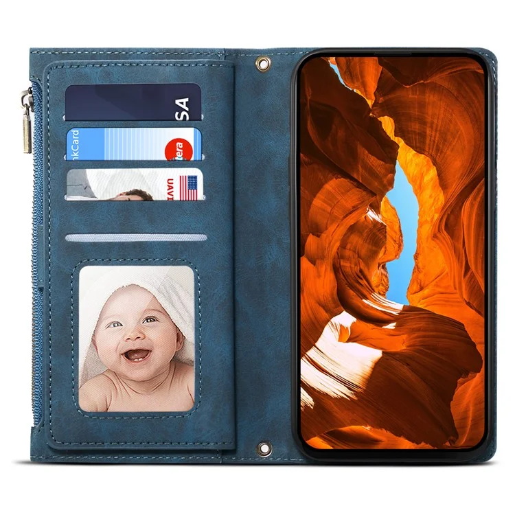 ESEBLE Star Series For Motorola Moto G Stylus 5G (2025) / Edge 60 Stylus 5G Case Zipper Wallet Leather Stand Phone Cover - Blue