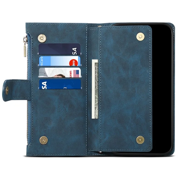ESEBLE Star Series For Motorola Moto G Stylus 5G (2025) / Edge 60 Stylus 5G Case Zipper Wallet Leather Stand Phone Cover - Blue