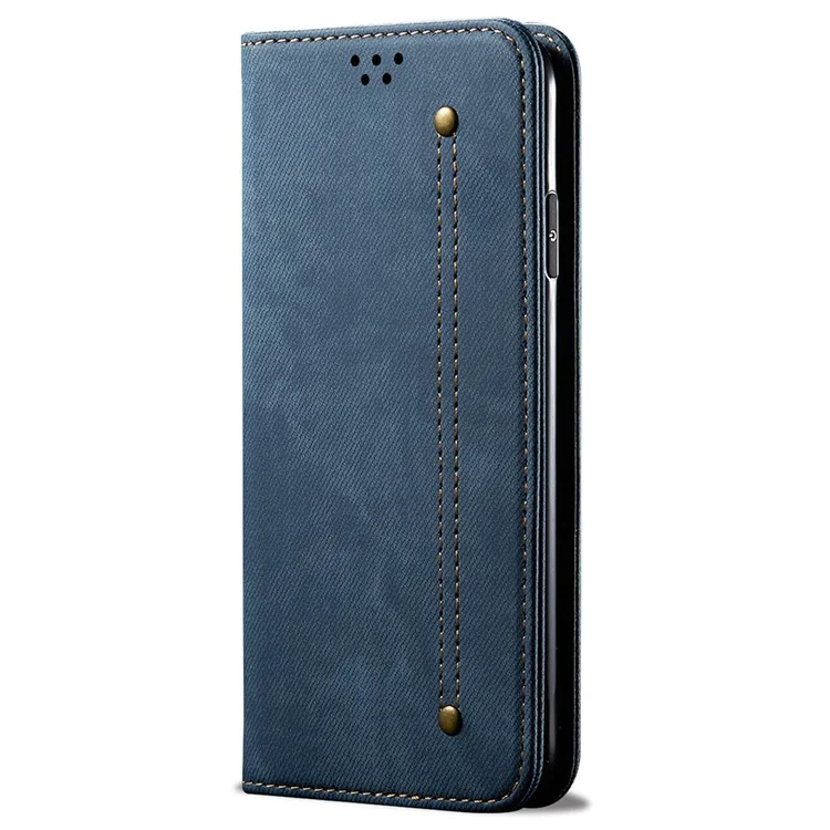 For Honor 400 Pro Étui Texture en jean anti-rayures Étui de téléphone en cuir - Bleu