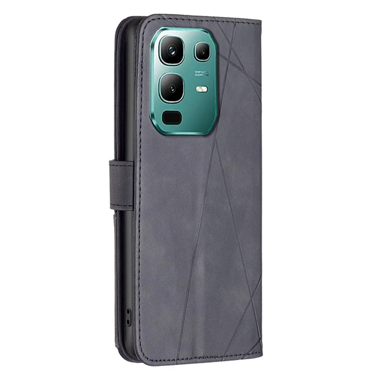 BINFEN COLOR Pour Étuis de Téléphone Infinix Note 50x 5G Support Portefeuille Géométrie en Cuir Imprimé - Noir