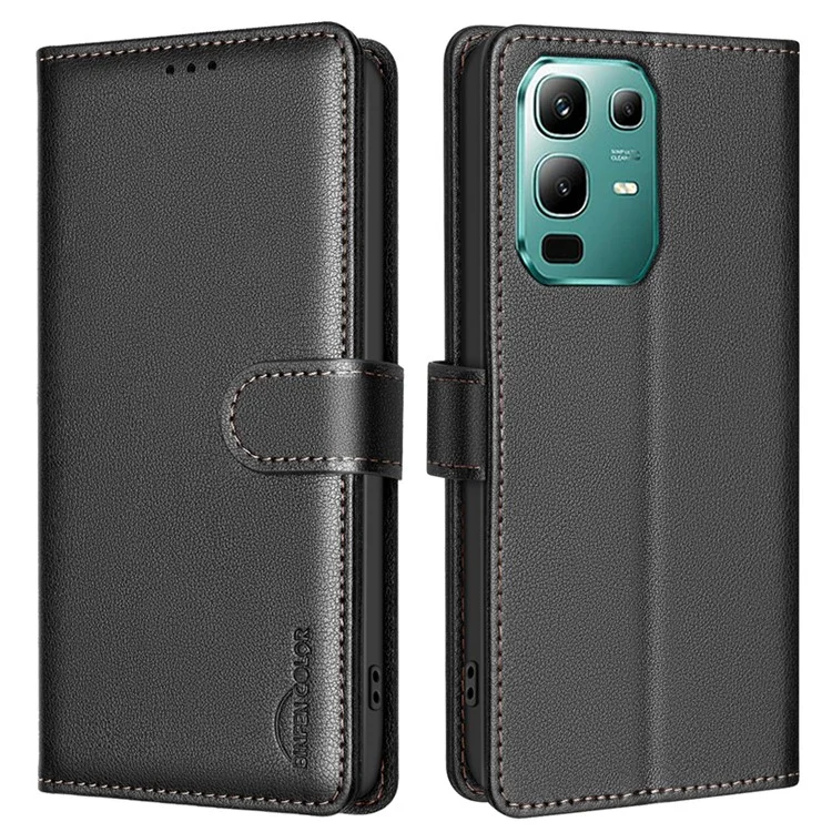 BINFEN COLOR BF32 Étui Portefeuille en Cuir avec Blocage RFID pour Infinix Note 50x 5G - Noir