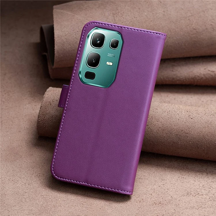 BINFEN COLOR BF17 Étui Portefeuille à Rabat en Cuir pour Infinix Note 50x 5G - Violet Foncé