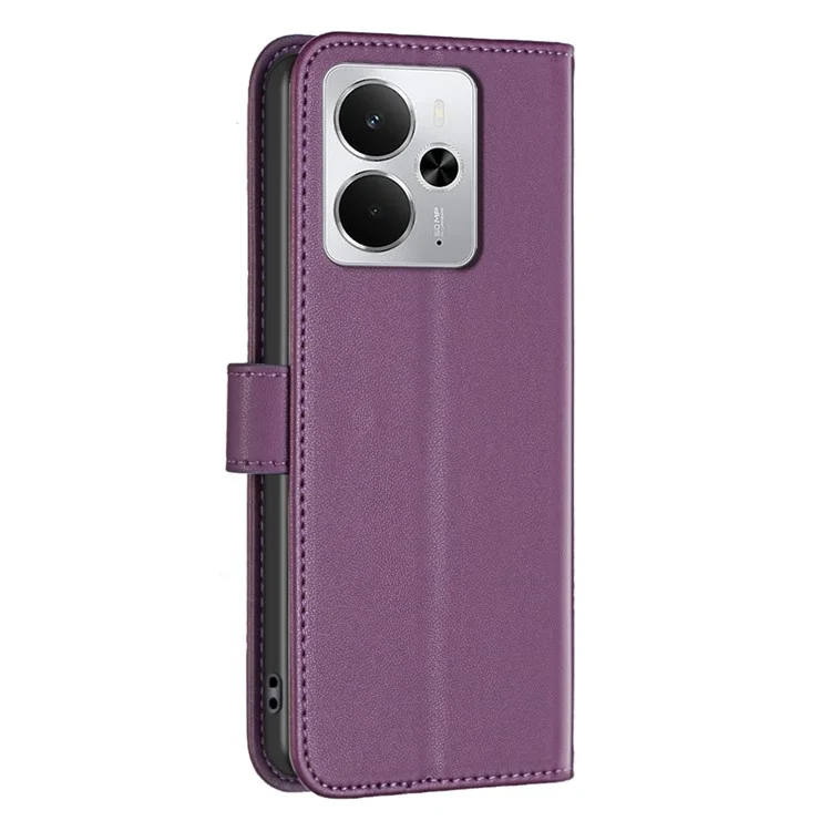 BINFEN COLOR BF17 Pour Realme 14 5G Étui Portefeuille Folio Flip Cuir - Violet Foncé