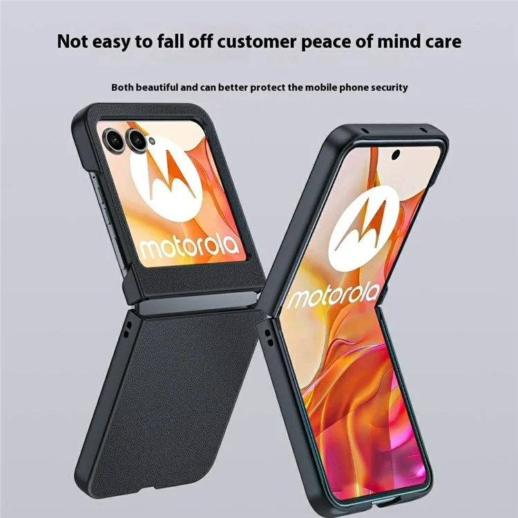 Для Motorola Razr 60 Сверхтонкий кожаный жесткий ПК складной чехол для телефона - Оранжевый