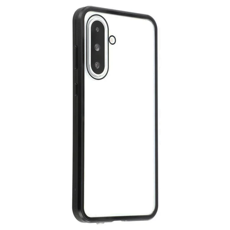 Étui pour Samsung Galaxy A56 5G à Double Face en Verre Trempé Magnétique Transparent - Noir