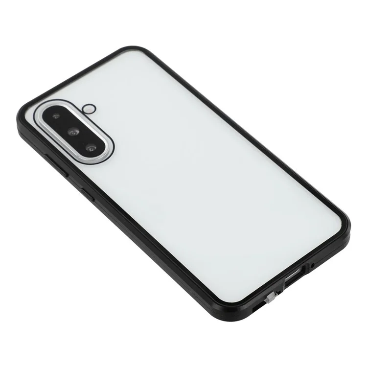 Étui pour Samsung Galaxy A56 5G à Double Face en Verre Trempé Magnétique Transparent - Noir