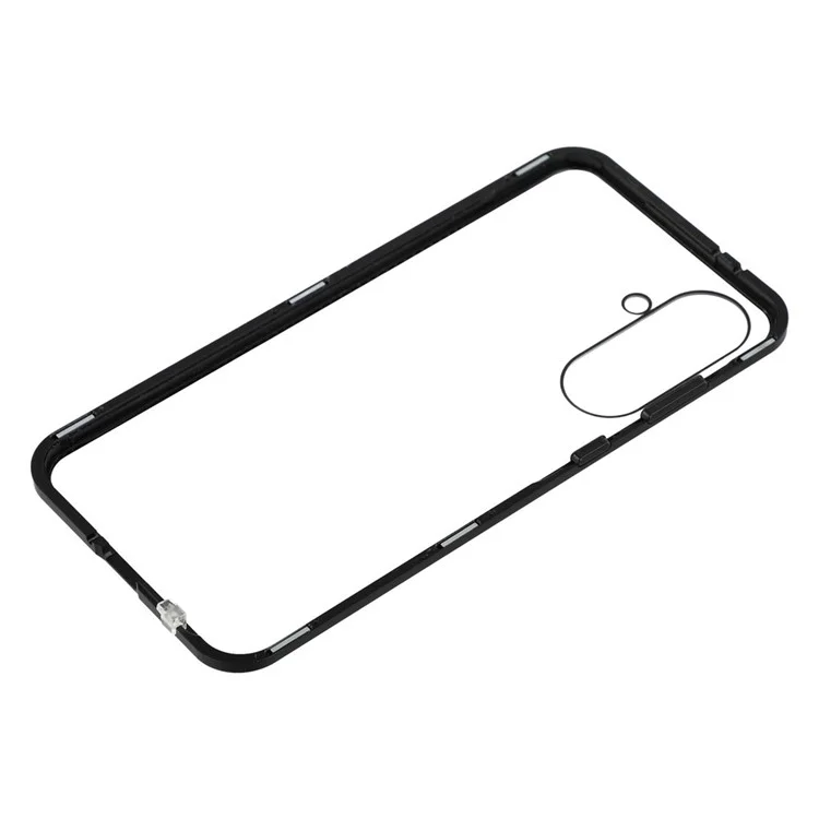 Étui pour Samsung Galaxy A56 5G à Double Face en Verre Trempé Magnétique Transparent - Noir