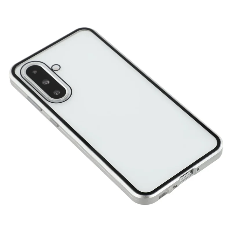 For Samsung Galaxy A56 5G Full Body Case Magnetic Tempered Glass Double-Sided Phone Case - Silver