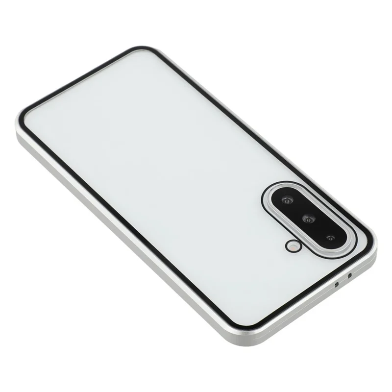 For Samsung Galaxy A56 5G Full Body Case Magnetic Tempered Glass Double-Sided Phone Case - Silver