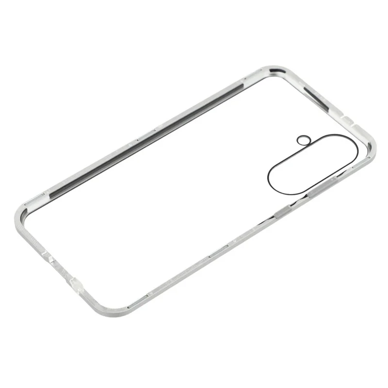 For Samsung Galaxy A56 5G Full Body Case Magnetic Tempered Glass Double-Sided Phone Case - Silver