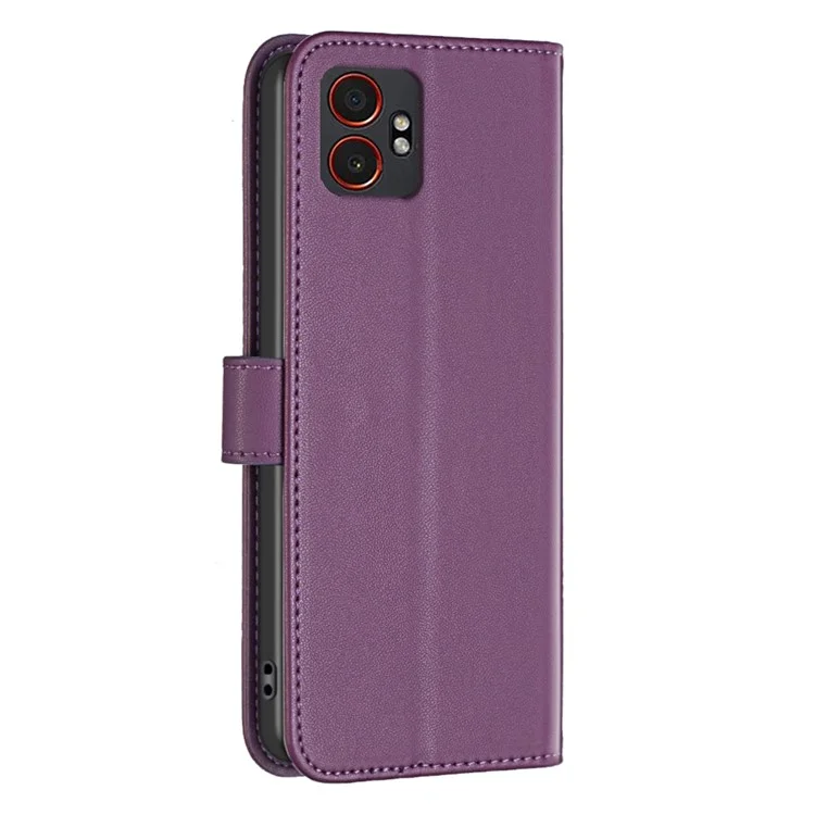 BINFEN COLOR BF17 Brieftasche Klapp-Lederhülle für Samsung Galaxy XCover7 Pro - Dunkelviolett
